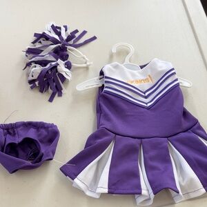 Purple Minnesota Vikings Cheerleader dress for 18 inch dolls